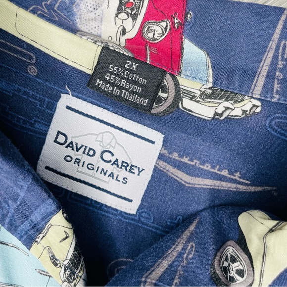 Vintage David Carey Originals Chevrolet cars Mens Shirt XXL graphic 90s - Picture 3 of 6